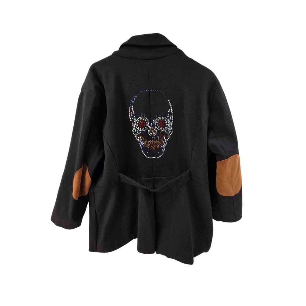Sheryl Crow Black Riding Jacket Rhinestone Skull Blazer Size M - Picture 5 of 10